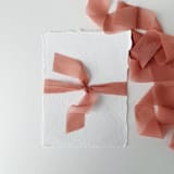"Signature Sheer Invitation Ribbon - Weathered Terra Cotta" - Ribbons in orange by Honey Silks Co