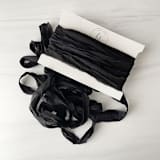 "Fair Trade Recycled Silk Ribbon - Black" - Ribbons in black by Honey Silks Co