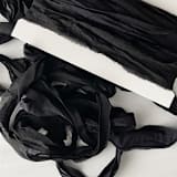 "Fair Trade Recycled Silk Ribbon - Black" - Ribbons in black by Honey Silks Co