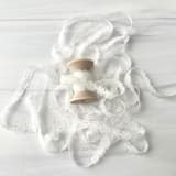 "Scalloped Lace Ribbon - Bridal Ivory 1/2" x 5 yards" - Ribbons in white by Honey Silks Co
