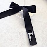 "Handmade Personalized Ribbon Place Card - Customizable Style- Set of 10 Black/White" - Ribbons in black by Inkspiringletters