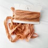 "Fair Trade Recycled Silk Ribbon - Sunset" - Ribbons in orange by Honey Silks Co