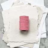"Candy Pink Waxed Linen Twine, 4-Ply" - Ribbons in pink by Jenny Sanders