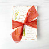 "2" Signature Sheer - Sunset" - Ribbons in orange by Honey Silks Co