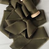 "Heirloom Collection Silk Ribbon - Woodland Olive 1.5" x 5 yards" - Ribbons in green by Honey Silks Co