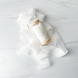 "1" Classic Crepe - White" - Ribbons in white by Honey Silks Co