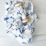 "1" Cotton Ribbon - Blue Blossom" - Ribbons in blue by Honey Silks Co