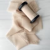 "2" Signature Sheer - Cashmere" - Ribbons in beige by Honey Silks Co