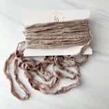 "Fair Trade Recycled Silk Ribbon - Variegated Clay" - Ribbons in natural by Honey Silks Co