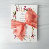 "2" Signature Sheer - Coral" - Ribbons in orange by Honey Silks Co
