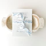 "1" Cotton Ribbon - Floral Blue" - Ribbons in blue by Honey Silks Co