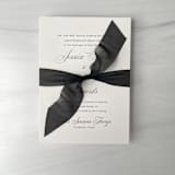 "Signature Sheer Invitation Ribbon - Black" - Ribbons in black by Honey Silks Co