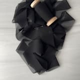 "Signature Sheer Invitation Ribbon - Black" - Ribbons in black by Honey Silks Co