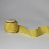 "Marigold Yellow Plant-Dyed Silk Ribbon, Narrow" - Ribbons in yellow by Katelyn Cash