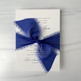 "2" Signature Sheer - Lapis" - Ribbons in blue by Honey Silks Co