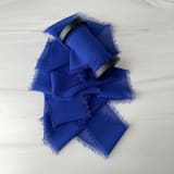 "2" Signature Sheer - Lapis" - Ribbons in blue by Honey Silks Co