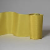 "Marigold Yellow Plant-Dyed Silk Ribbon, Wide" - Ribbons in yellow by Katelyn Cash