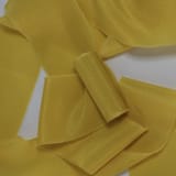 "Marigold Yellow Plant-Dyed Silk Ribbon, Wide" - Ribbons in yellow by Katelyn Cash