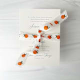 "1" x 5 yards Cotton Ribbon - Persimmon" - Ribbons in orange by Honey Silks Co