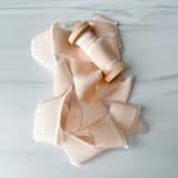 "Heirloom Collection Silk Ribbon - Pale Peach 1"" - Ribbons in natural by Honey Silks Co