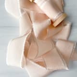 "Heirloom Collection Silk Ribbon - Pale Peach 1"" - Ribbons in natural by Honey Silks Co