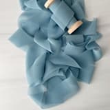 "Signature Sheer Invitation Ribbon - Dusted Blue" - Ribbons in blue by Honey Silks Co