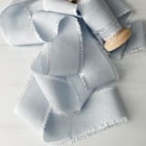 "Heirloom Collection Silk Ribbon - Pale Dusty Blue 1"" - Ribbons in blue by Honey Silks Co
