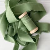 "1" x 5 yards Cotton Ribbon - Fern" - Ribbons in green by Honey Silks Co