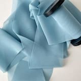 "2" Signature Sheer Ribbon - Dusted Blue" - Ribbons in blue by Honey Silks Co