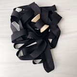 "3/4" x 5 Yards Cotton Ribbon - Black" - Ribbons in black by Honey Silks Co