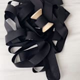 "3/4" x 5 Yards Cotton Ribbon - Black" - Ribbons in black by Honey Silks Co