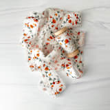 "1" Cotton Ribbon - Sunset Floral" - Ribbons in orange by Honey Silks Co