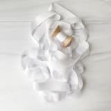 "3/4" x 5 Yards Cotton Ribbon - White" - Ribbons in white by Honey Silks Co