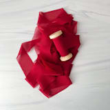 "1" x 5 yards Signature Sheer - Red" - Ribbons in red by Honey Silks Co