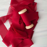 "1" x 5 yards Signature Sheer - Red" - Ribbons in red by Honey Silks Co