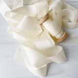 "Wedding Silk Ribbon 1” x 5 yards - Creamy Ivory" - Ribbons in natural by Honey Silks Co