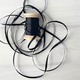 "Black 1/8" x 10 Yards - Satin Skinny Ribbon" - Ribbons in black by Honey Silks Co