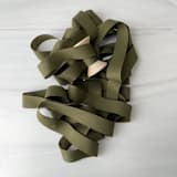 "3/4" x 5 Yards Cotton Ribbon - Olive" - Ribbons in green by Honey Silks Co