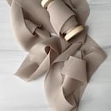 "Signature Sheer Invitation Ribbon - Pumice" - Ribbons in beige by Honey Silks Co