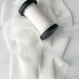 "2" Signature Sheer - Antique White" - Ribbons in white by Honey Silks Co