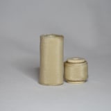 "Sand Plant-Dyed Silk Ribbon, Wide" - Ribbons in beige by Katelyn Cash