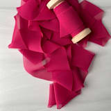 "Signature Sheer Invitation Ribbon - Pink Raspeberry" - Ribbons in pink by Honey Silks Co