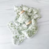 "1" Cotton Ribbon - Sage Floral" - Ribbons in green by Honey Silks Co