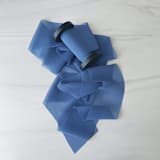 "2" Signature Sheer - Dutch Blue" - Ribbons in blue by Honey Silks Co