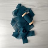 "Signature Sheer Invitation Ribbon - Deep Teal" - Ribbons in blue by Honey Silks Co