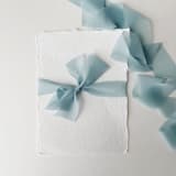 "Signature Sheer Invitation Ribbon - Pale Blue" - Ribbons in blue by Honey Silks Co