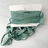 "Fair Trade Recycled Silk Ribbon - Deep Seaglass" - Ribbons in green by Honey Silks Co