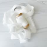 "1" Cotton Ribbon - White" - Ribbons in white by Honey Silks Co