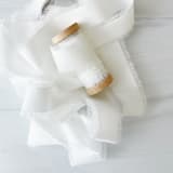 "1" Cotton Ribbon - White" - Ribbons in white by Honey Silks Co