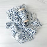 "1" Cotton Ribbon - Navy Vintage Floral" - Ribbons in blue by Honey Silks Co